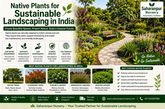Best Native Plants for Sustainable Landscaping in India (2026 Guide) | Saharanpur Nursery