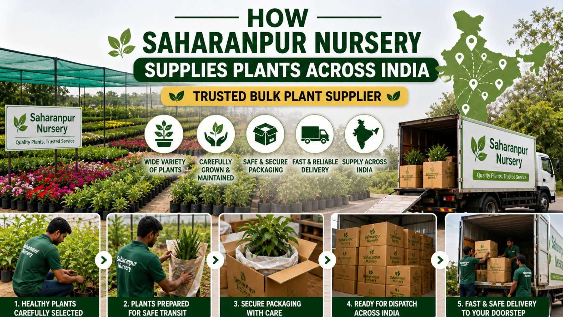 How Saharanpur Nursery Supplies Plants Across India | Trusted Bulk Plant Supplier (2026 Guide)