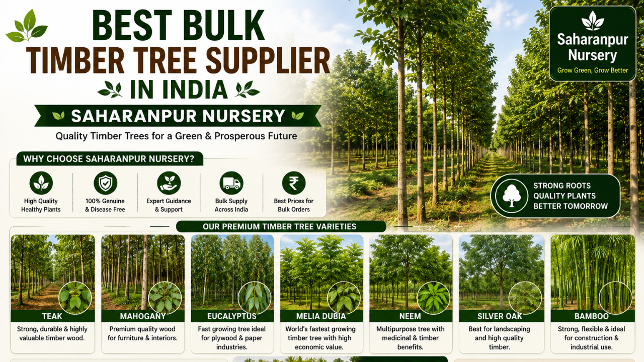 Best Bulk Timber Tree Supplier in India | Saharanpur Nursery (2026 Guide)