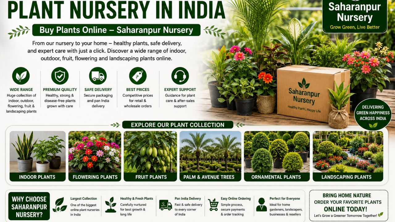 Largest Mail Order Plant Nursery in India | Buy Plants Online – Saharanpur Nursery (2026 Guide)